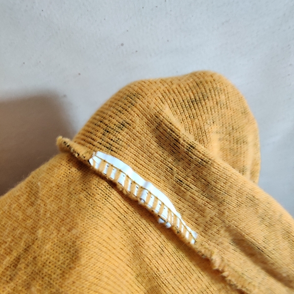 CUSTO BARCELONA White & Yellow Mid Sleeve Scoop Neck Traditional Design Shirt M - Picture 13 of 13